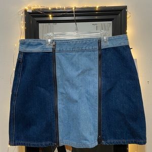 NWT 1. State Two Tone Denim Mini Skirt